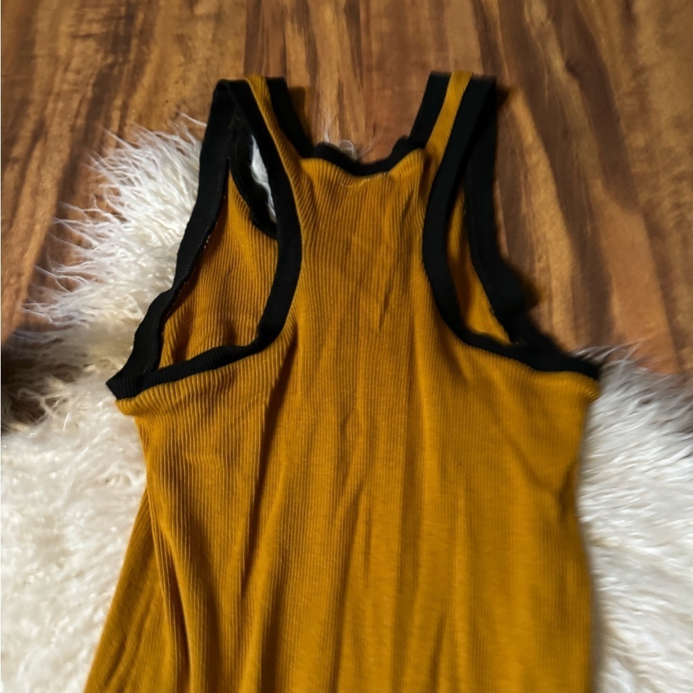 Alexa Stark Mustard Yellow Ribbed Midi Tank Dress - Picture 6 of 6